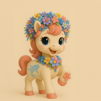 IP714-马-簪花元素